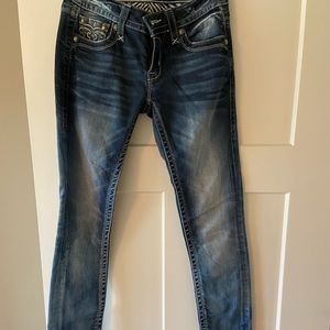 Rock Revival jeans size 27 W long length. Alivia Skinny